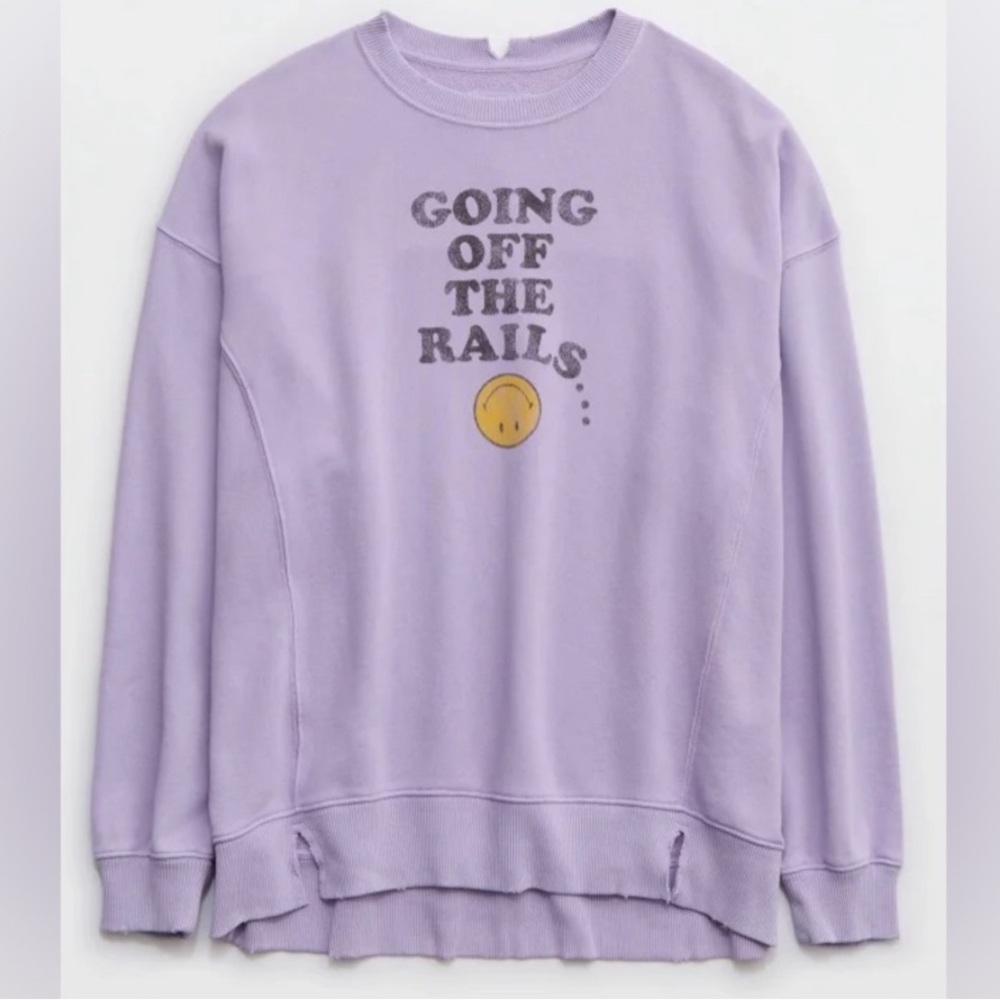 Aerie Lavender Crew Neck Sweater